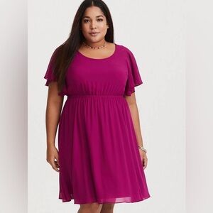 NWT Torrid Chiffon Skater Dress in Purple Size 3